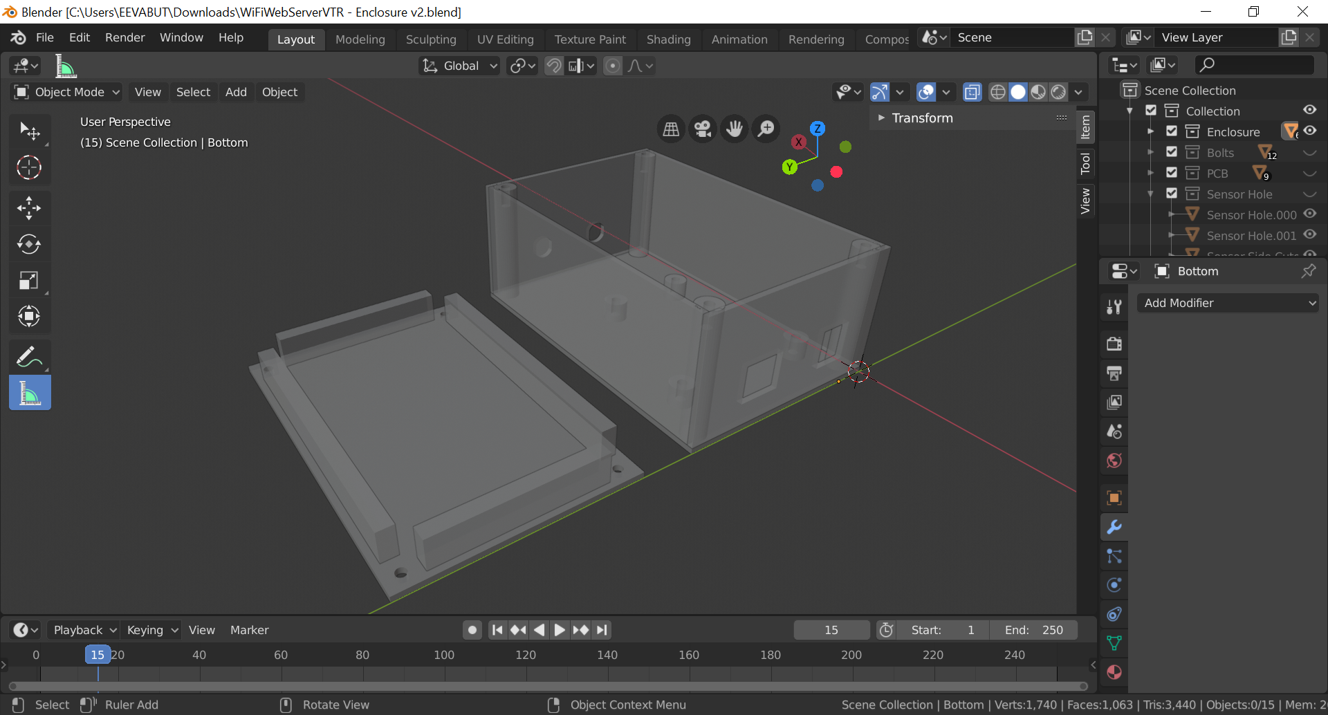 enclosure in blender